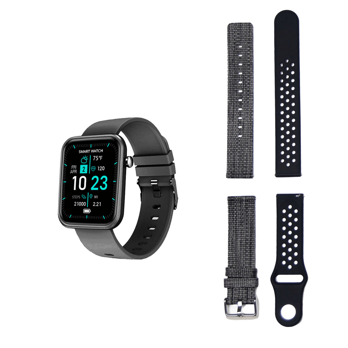 Advanced Smartwatch with Three Interchangeable Bands – Wellness & Activity Tracker