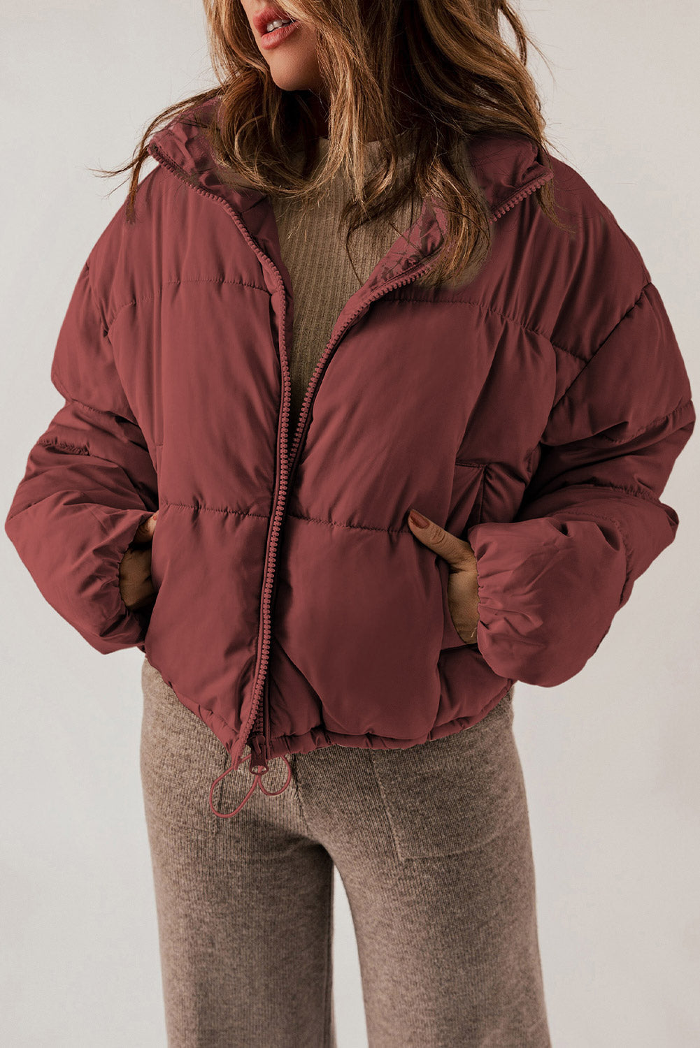 Rylee Drawstring Hem Puffer Jackets