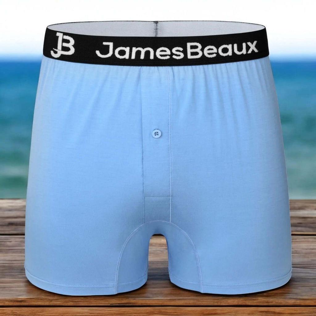 Bamboo Boxer Shorts for Men James Beaux Men's Heather Blue