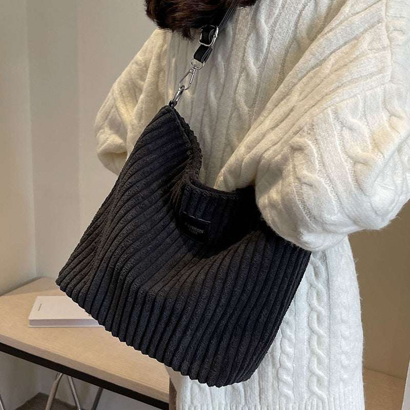 The Cozy Corduroy - Spacious Tote Bag with Shoulder Strap