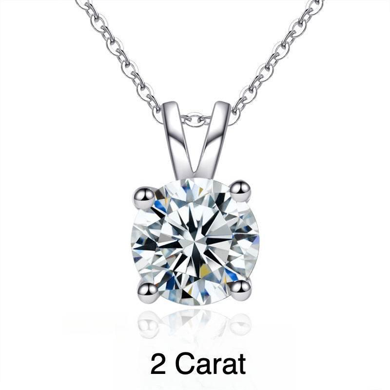 S925 Moissanite Classic Four-Prong Pendant, Minimalist Collarbone Chain Jewelry Pendant Necklace for Women