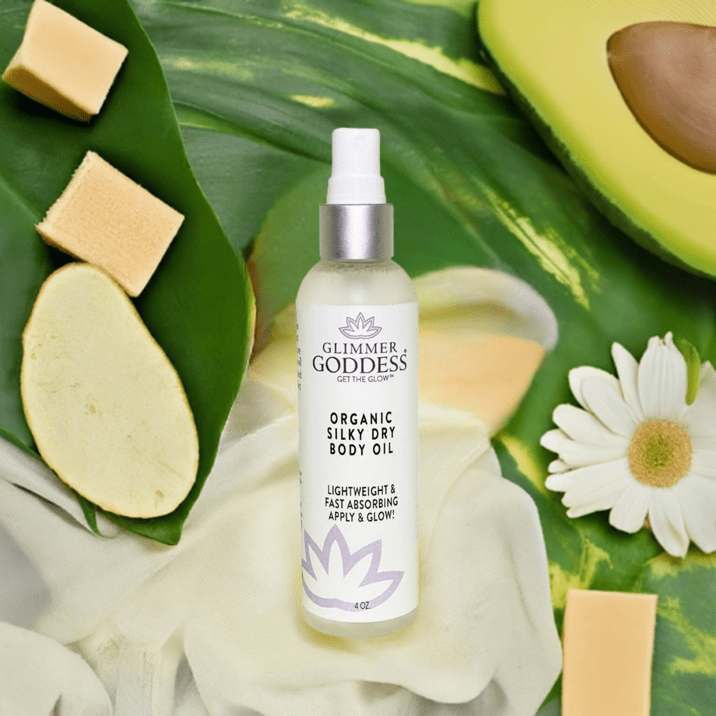 Glimmer Goddess Organic Silky Dry Body Oil - Hydrating & Eco-Friendly (4 oz)