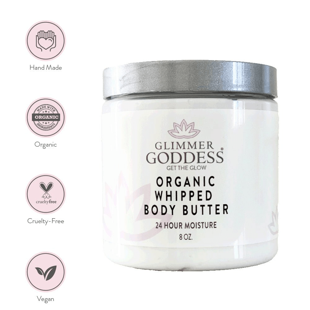 Glimmer Goddess Organic Whipped Body Butter - Ethical & Deep Hydration Skincare