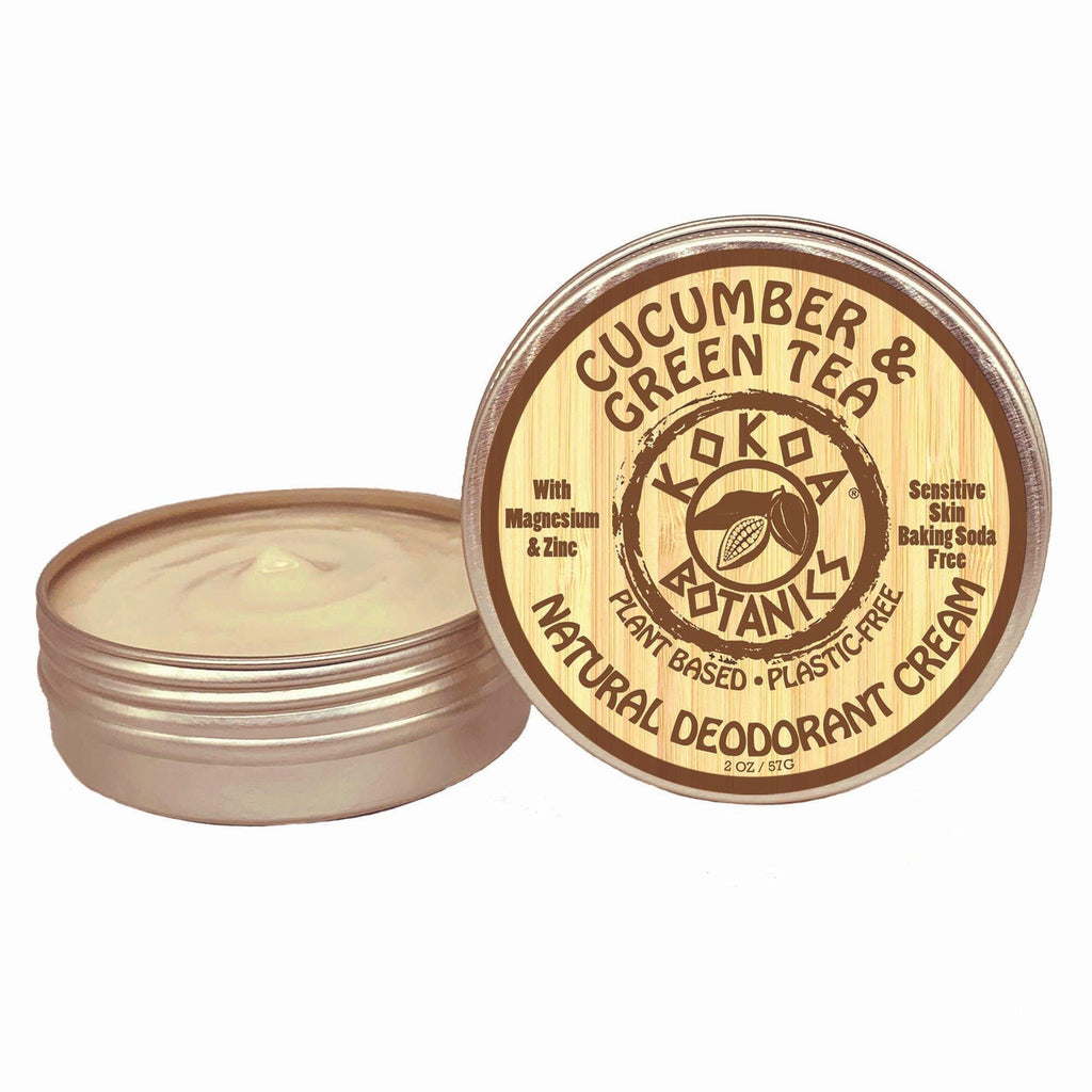 Natural Deodorant Paste - Cucumber & Green Tea - Sensitive Skin - Aluminum Free - Baking Soda Free - 2.5 oz