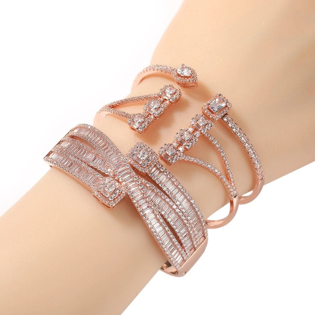 Thick Square Baguette Bangle