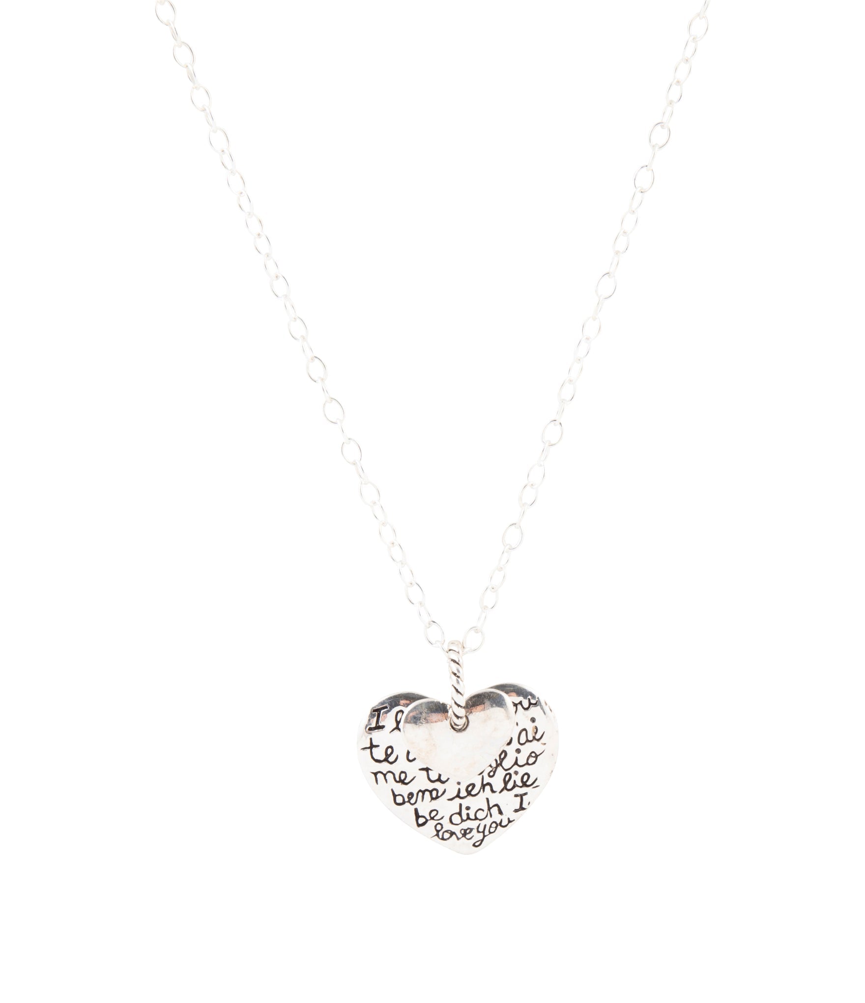 Sterling Silver Engraved Heart Pendant Neckalce