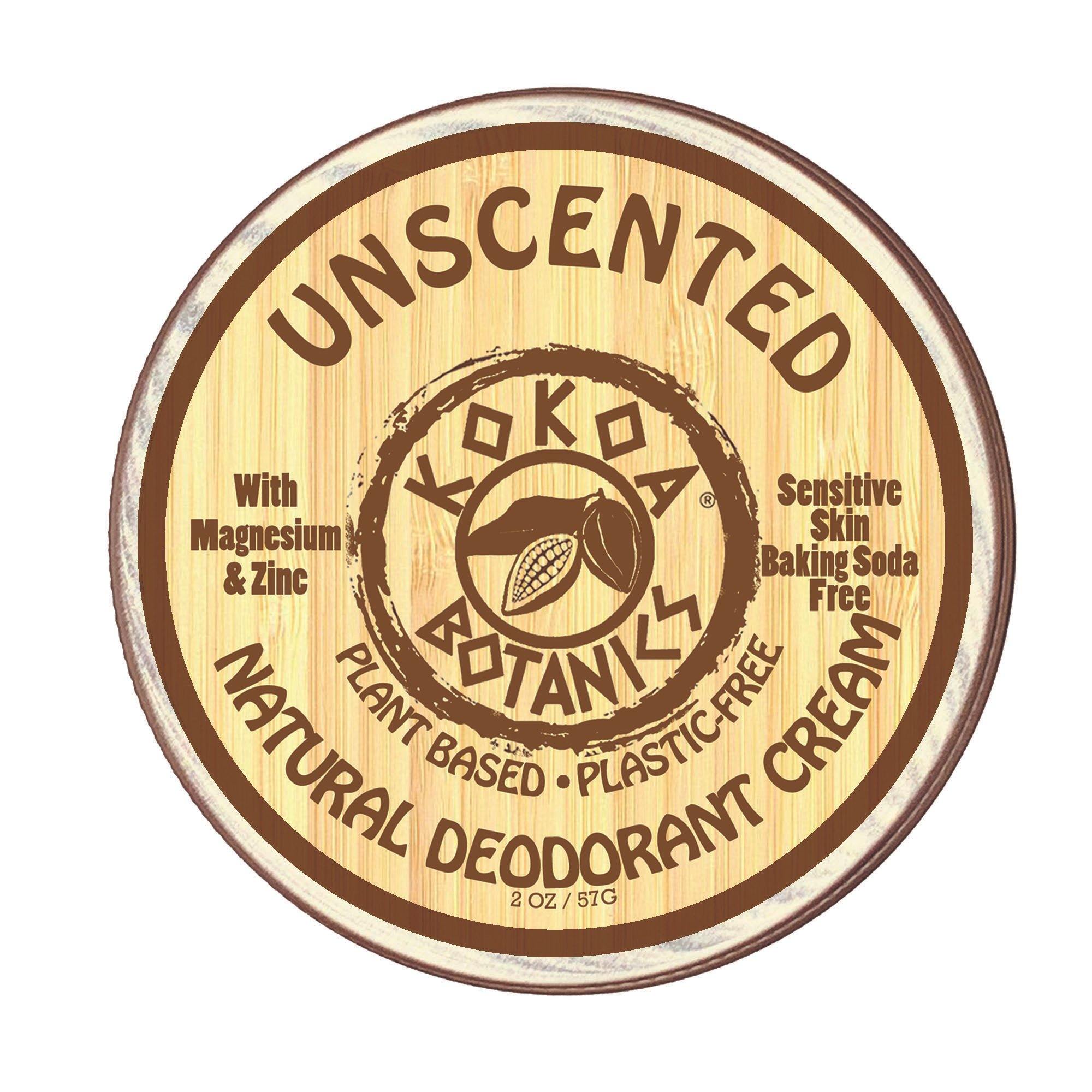 UNSCENTED - Natural Deodorant Cream - Sensitive Skin - Baking Soda-Free 2.5 oz