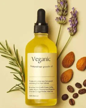 Veganic Natural Hair Growth Oil - Stimulating Formula for Growth & Shine (1 fl oz)