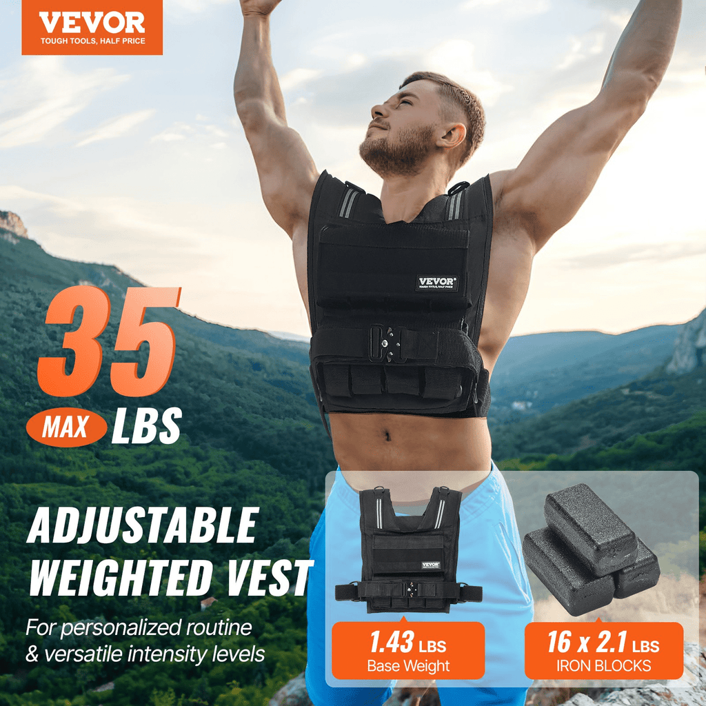 35lb Adjustable Weighted Vest | Strength Training & Running