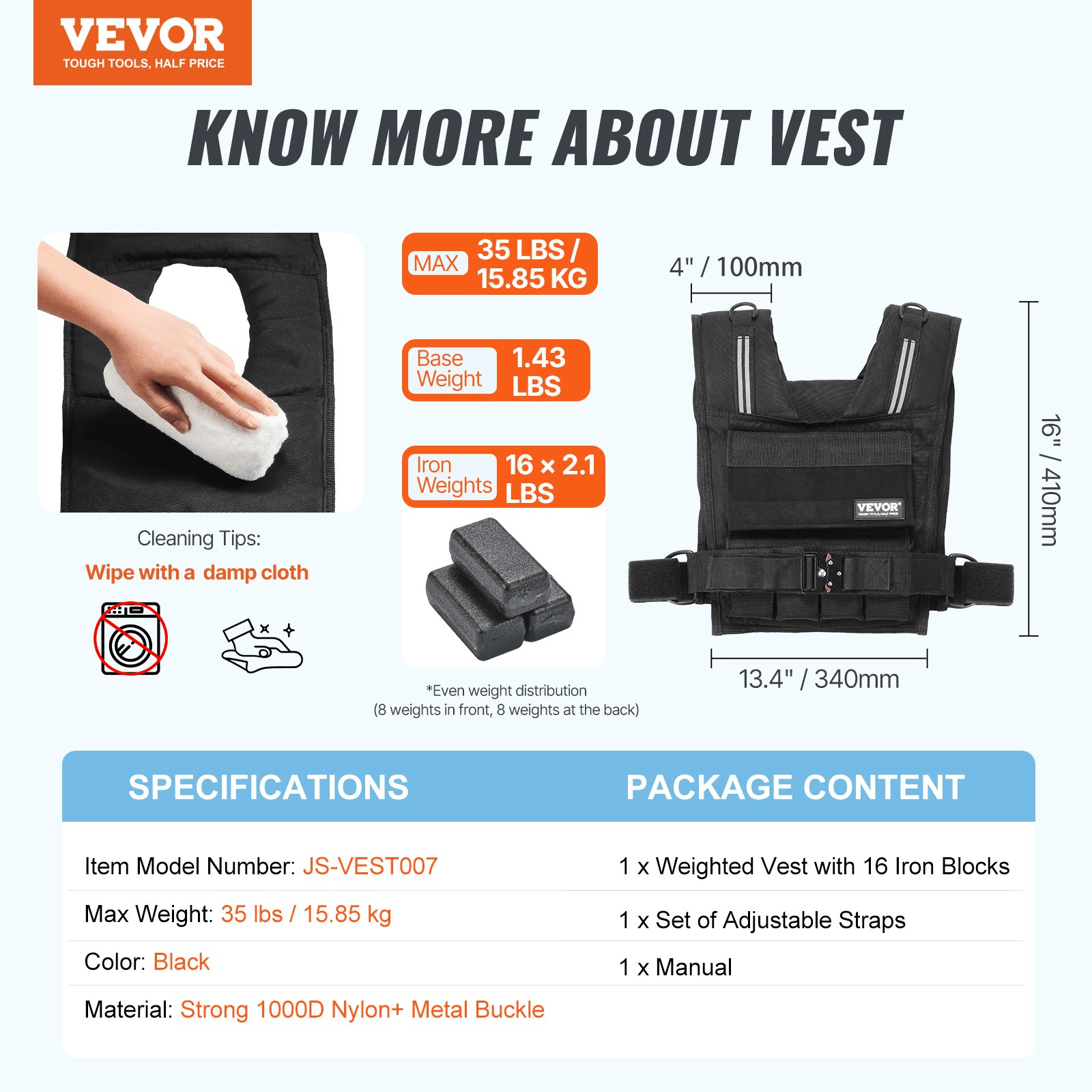 35lb Adjustable Weighted Vest | Strength Training & Running